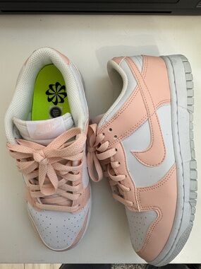 Nike Women's Sneakers Pink and White Low-Top Trainers